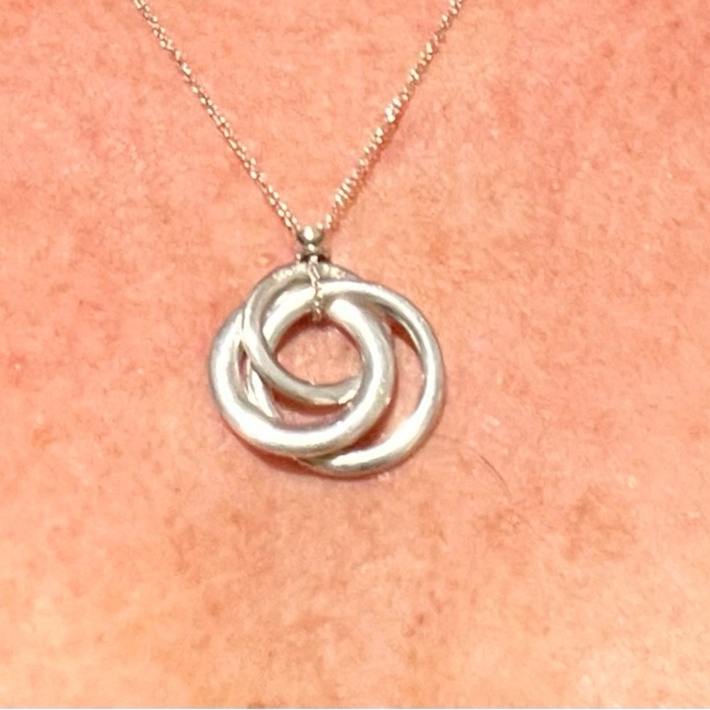 Tiffany Sterling Silver Interlocking Circle Neckl… - image 4